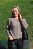 Goldy Cable Knit Cardigan, Taupe / 14