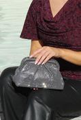 Diamante Clutch Bag, Grey / F/S image