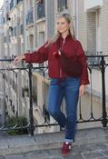 Quilted Zip-Up Jacket, Wine / F/S image