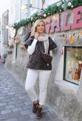 Paisley Print Knit Scarf, Beige / F/S image