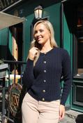 Goldy Cable Knit Cardigan, Navy / 10