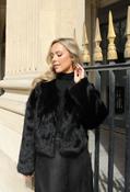 Cropped Faux Fur Jacket, Black / F/S image