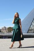Connie Peplum Midi Dress, Emerald / 12 image