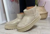 Shimmer Slip On Ankle Boot, Beige / 39 image