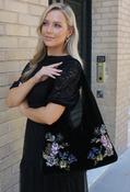 Velvet Sequin Tote Bag, Black / F/S image