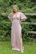 Angel Sleeve Satin Maxi Dress, Blush / 14 image