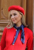 Paisley Print Satin Scarf, Navy / F/S image