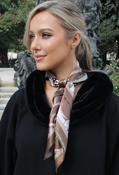 Abstract Design Satin Scarf, Camel / F/S image