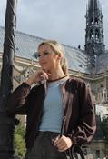 Harley Faux Suede Bomber Jacket, Chocolate / 10 image