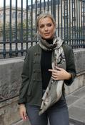 Abstract Print Scarf, Khaki / F/S image