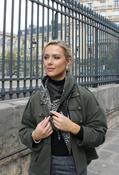 Leopard &amp; Polka Dot Scarf, Khaki / F/S image
