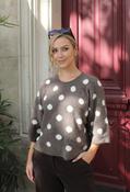 Maje Polka Dot Knit Jumper, Taupe Mix / F/S