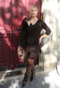 Julie V-Neck Short Dress, Chocolate / 10 image