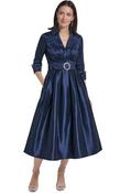 Diamante Detail Belt Midi Dress, Navy / 10