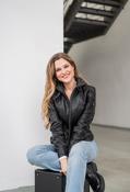 Hooded Leather Biker Jacket, Black / 10 image