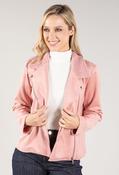 Suedette Sherpa Collar Biker Jacket, Light Pink / 16 image