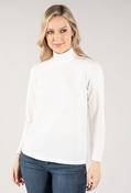 Textured High Neckline Top, Off White / 10