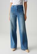 Melly Groove Mid Rise Palazzo Jeans, Denim / 40L image