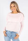Saddle Stitch Shawl Knit, Pink / F/S