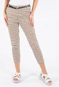 Geometric Slim Fit Trousers, White/Brown / 8