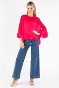 Petal Pleated Blouse, Fushia / F/S image