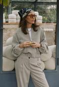 Jalea Herringbone Bomber Jacket, Macadamia / 40 image