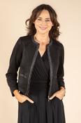 Cropped Faux Suede Jacket, Black / 10 image