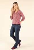Mosaic Print V-Neck Blouse, Berry / 10 image