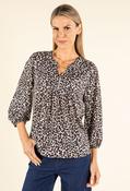 Leopard Print V-Neck Blouse, Beige Mix / 10 image