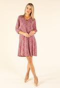 Mosaic Print V-Neck Dress, Berry / 10 image