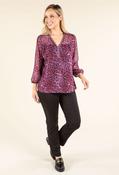 Leopard V-Neck Blouse, Pink Mix / 12 image
