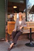 Houndstooth Buckle Detail Blazer, Brown Mix / 10 image