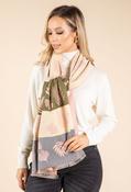 Leaf Print Scarf, Pink / F/S image