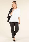 Front Pocket V-Neck Blouse, Off White / 16 image