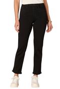 "Ab"solution High Rise Cascading Slim Straight Jeans, Black / 18 image
