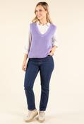 Soft Knit V-Neck Vest, Lilac / F/S image