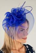 Feather &amp; Diamante Detail Fascinator, Royal Blue / F/S image