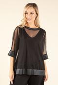 Leather &amp; Mesh Blouse image