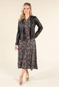 Abstract Print Shirt Dress, Black Mix / 10 image
