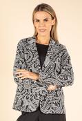 Jenny Paisley Jacquard Blazer, Black/Grey / 10 image