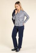 Silver Foil Leopard Blouse, Navy/Blue / 14 image