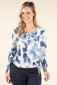 Watercolour V-Neck Knit Top, Blue / 10 image