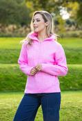 Clifden Quarter-Zip Cable Knit Jumper, Pink / 16 image