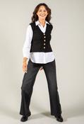 Alba Gold Button Waistcoat, Black / 10 image