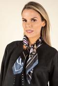 Belt Print Satin Touch Scarf, Black / F/S image