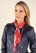 Belt Print Satin Touch Scarf, Red / F/S image