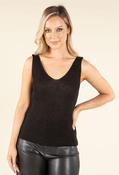 Sleeveless Lurex Knit Top, Black / F/S image