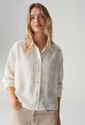 Fenima fine fil coupé pattern boxy shirt, White / 40 image