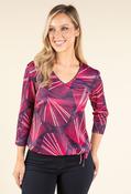 Abstract Print V-Neck Top, Magenta / 10 image