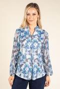 Abstract Print Half-Zip Top, Blue / 10 image
